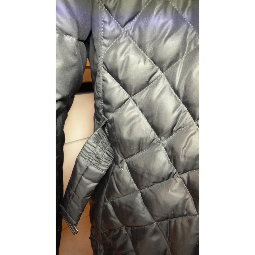 Eddie Bauer Women's Real Down-fill Parka Long Puffer Coat Faux Fur Hood‎ Black L - Picture 4 of 10